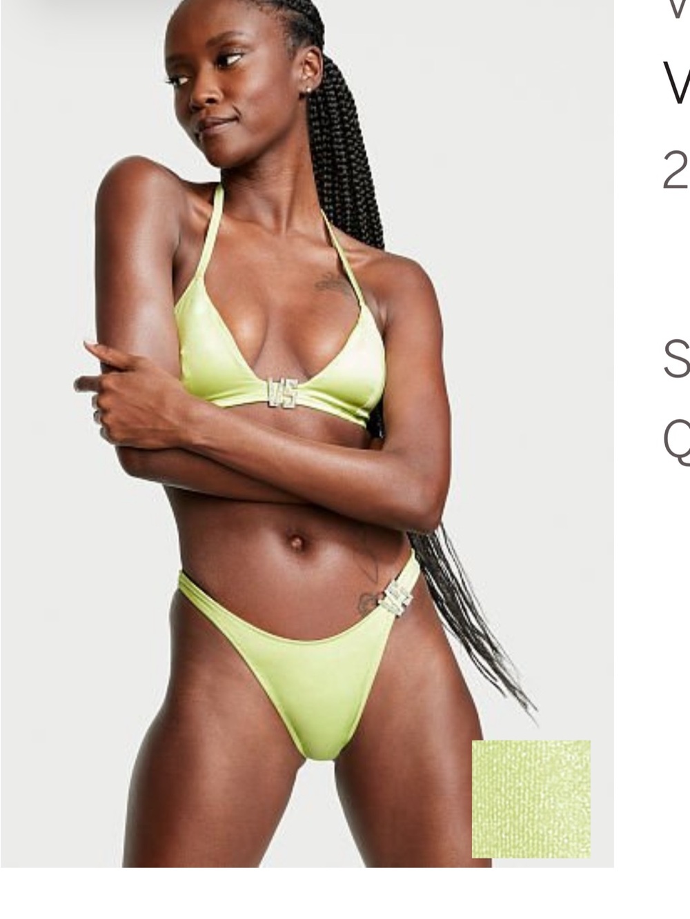 Victoria's Secret Neon Yellow Triangle Bikini Set